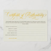 Eggshell Gold Swirls Certificaat van echtheid Folie Uitnodiging (Voorkant)