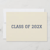 Eggshell / Navy Blue Graduation Cap Diploma Kaart (Achterkant)