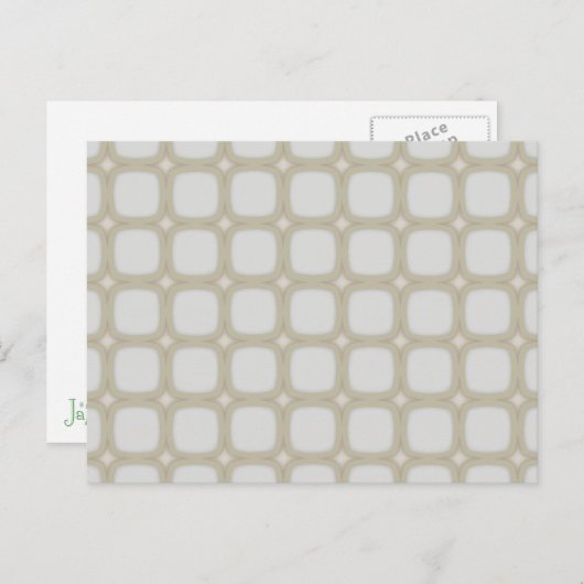 Eggshell Retro Ronde Squares Briefkaart (Voorkant / Achterkant)