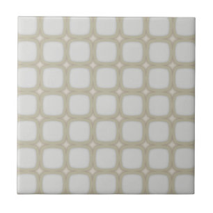 Eggshell Retro Ronde Squares Tegeltje