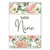 Eggshell Roze Blush Floral Weddenschappen Tabelnum Kaart (Achterkant)