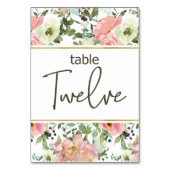 Eggshell Roze Blush Floral Weddenschappen Tabelnum Kaart (Voorkant)