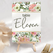Eggshell Roze Blush Floral Weddenschappen Tabelnum Kaart