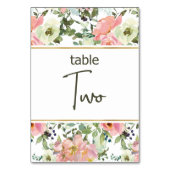 Eggshell Roze Blush Floral Weddenschappen Tabelnum Kaart (Achterkant)