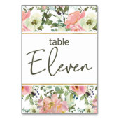 Eggshell Roze Blush Floral Weddenschappen Tabelnum Kaart (Voorkant)