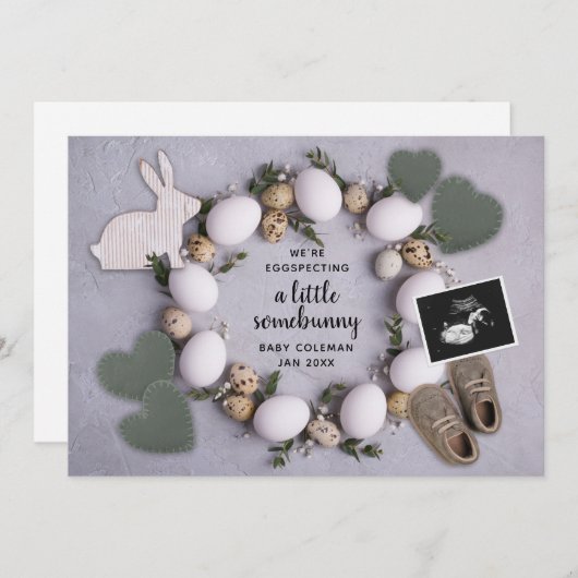 Eggspecting Lente Paaszwangerschap Onthullen Baby Aankondiging (Voorkant / Achterkant)