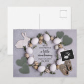 Eggspecting Lente Paaszwangerschap Onthullen Baby Aankondigingskaart (Voorkant / Achterkant)