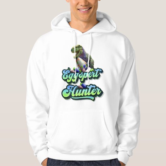 Eggspert Easter Eggs Hunter Easter Dinosaur Egg Hoodie (Voorkant)