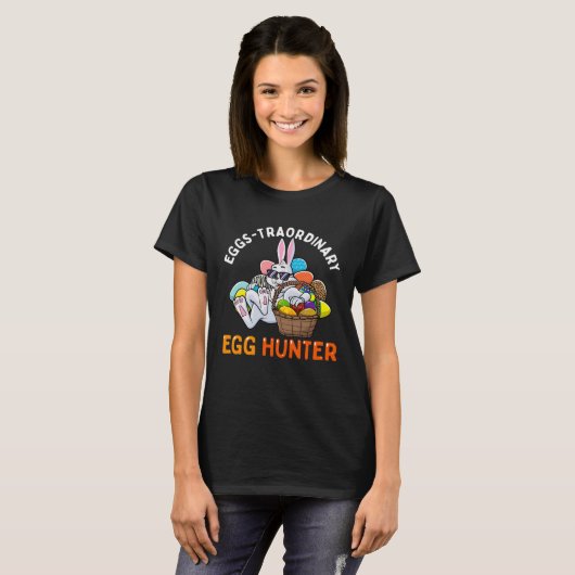 Eggspert Egg Hunter Easter Boy Girl Bunny Eggs-Tra T-shirt (Voorkant volledig)