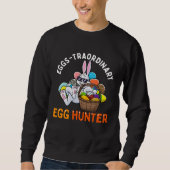 Eggspert Egg Hunter Easter Boy Girl Bunny Eggs-Tra Trui (Voorkant)