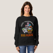 Eggspert Egg Hunter Easter Boy Girl Bunny Eggs-Tra Trui (Voorkant volledig)