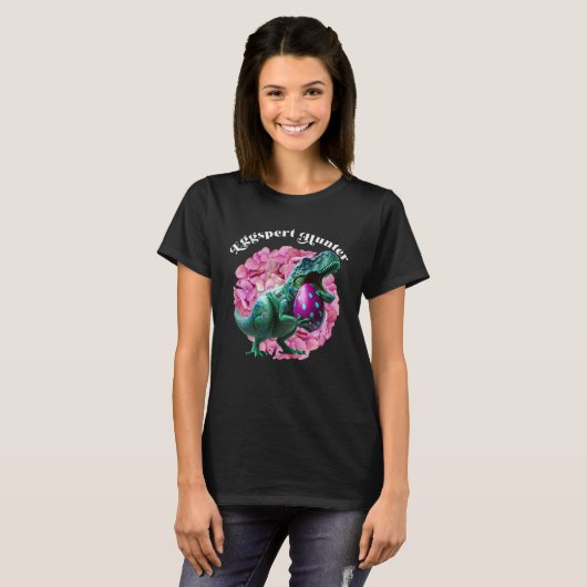 Eggspert Hunter Easter Egg Hunting Easter Dinosaur T-shirt (Voorkant volledig)