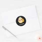 Eggsplorer Funny Egg Explorer Pun Dark BG Ronde Sticker (Envelop)