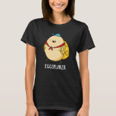 Eggsplorer Funny Egg Explorer Pun Dark BG T-shirt (Voorkant)