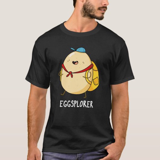 Eggsplorer Funny Egg Explorer Pun Dark BG T-shirt (Voorkant)