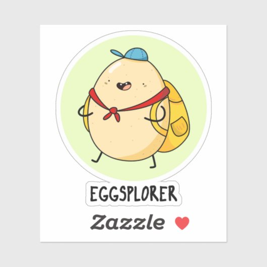 Eggsplorer Funny Egg Explorer Pun Sticker (Vel)