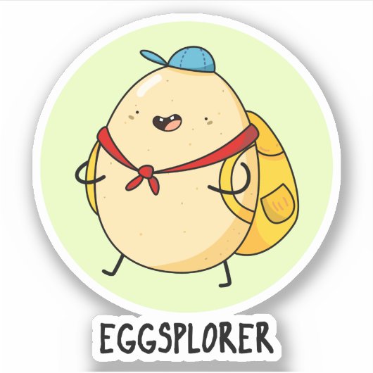 Eggsplorer Funny Egg Explorer Pun Sticker (Voorkant)