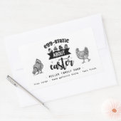 Eggstatic Easter boerderij Fresh Egg karton sticke Rechthoekige Sticker (Envelop)