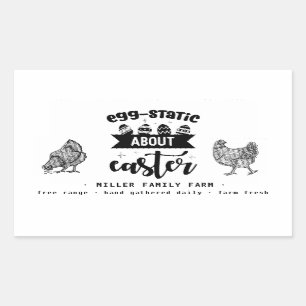 Eggstatic Easter boerderij Fresh Egg karton sticke Rechthoekige Sticker