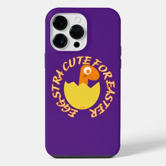 EGGSTRA CUTE FOR EASTER Grappig easter dino gift iPhone Hoesje (Achterkant)