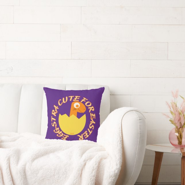 EGGSTRA CUTE FOR EASTER Grappig easter dino gift Kussen (Bank)