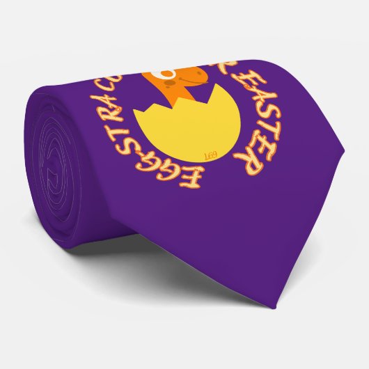 EGGSTRA CUTE FOR EASTER Grappig easter dino gift Stropdas (Opgerold)