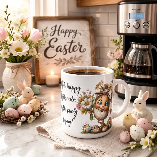 Eggstra Happy Easter Art with Customizable Name Koffiemok