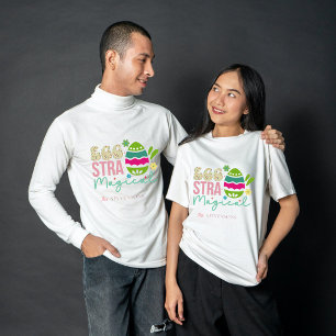 Eggstra Magical Easter, vettige typografische fami T-shirt