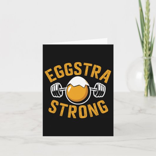 Eggstra sterke grappige ei-eiwit bodybuilding woor kaart (Voorkant)