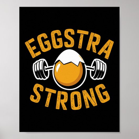 Eggstra sterke grappige ei-eiwit bodybuilding woor poster (Voorkant)