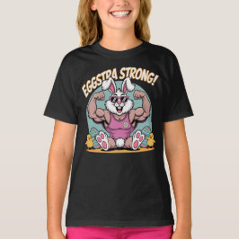 Eggstra Sterke Pasen Bunny Workout Motivatie T-shirt
