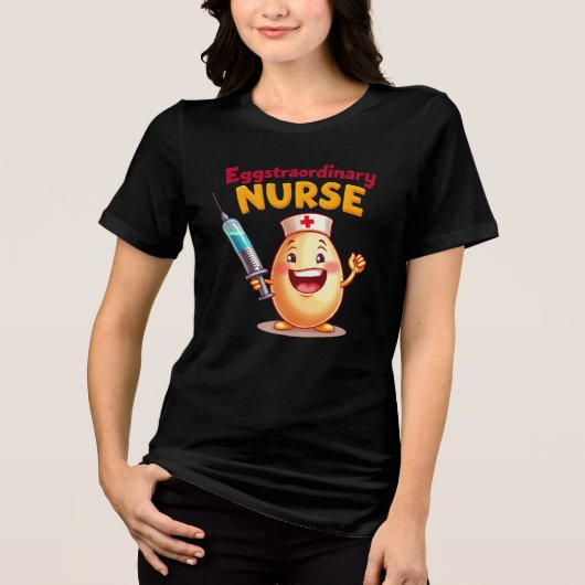 Eggstraordinary Nurse - Grappige Paasmuster Tri-Blend Shirt (Voorkant)