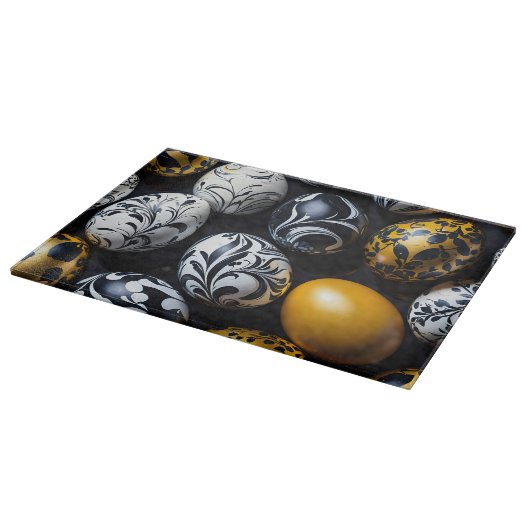 "Eggstraordinary Swirls" Glass Cutting Board Snijplank (Hoek)