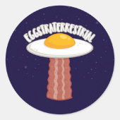 Eggstraterrestrisch met tekst ronde sticker (Voorkant)