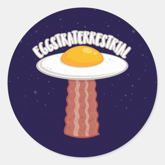 Eggstraterrestrisch met tekst ronde sticker (Voorkant)