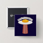 Eggstraterrestrisch met tekst vierkante button 5,1 cm (Voorkant /achterkant)