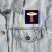 Eggstraterrestrisch Vierkante Button 5,1 Cm (In situ)