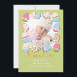Eggstravaganza Photo Paaskaart Feestdagenkaart<br><div class="desc">Zet een lijst geborstelde paaseieren rond je favoriete kleine "bunny" en deel het plezier met iedereen die je kent. De kaart is eenvoudig aan te passen met uw tekst, lettertype, lettertypekleur en keuze uit zes papiertypen. Niet precies wat je zoekt? Al onze producten kunnen zonder extra kosten op maat worden...</div>