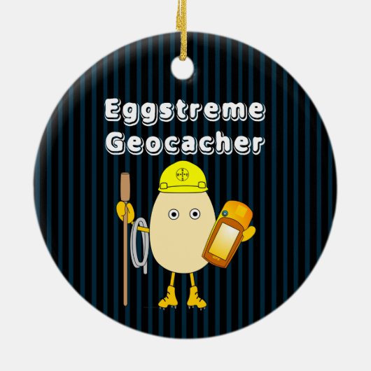 Eggstreme Geocaching Keramisch Ornament (Achterkant)