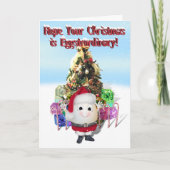 Eggstrusual kersteieren feestdagen kaart (Voorkant)