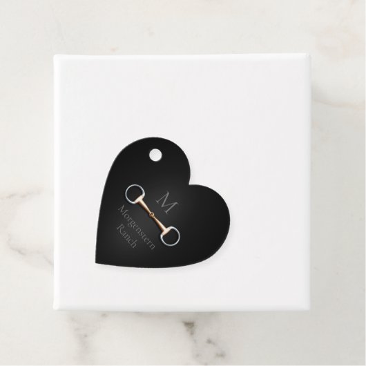 EggStuit Snaffle Bit Monogrammed Equestrian Heart Bedankjes Labels (In situ)