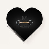EggStuit Snaffle Bit Monogrammed Equestrian Heart Notitieboek (Voorkant)