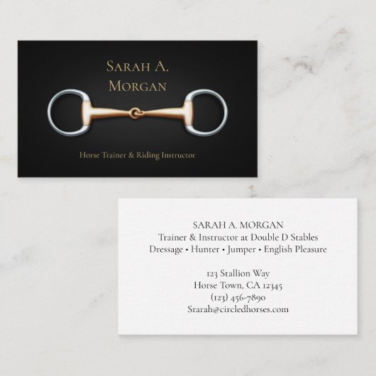 Eggstut Snaffle Bit Equestrian Visitekaartje (Voorkant / Achterkant)