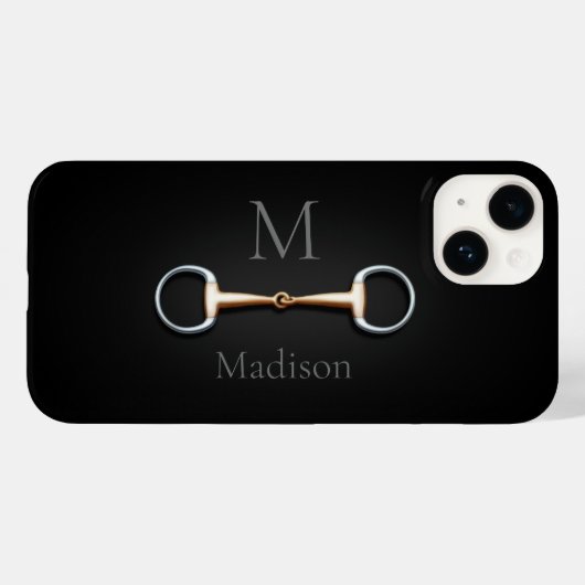 Eggstut Snaffle Bit Monogrammed Equestrian Case-Mate iPhone Case (Achterkant (horizontaal))