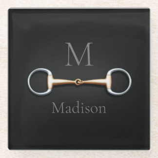 Eggstut Snaffle Bit Monogrammed Equestrian Glazen Onderzetter