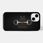 Eggstut Snaffle Bit Monogrammed Equestrian iPhone Hoesje (Achterkant horizontaal)