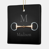 Eggstut Snaffle Bit Monogrammed Equestrian Keramisch Ornament (Links)