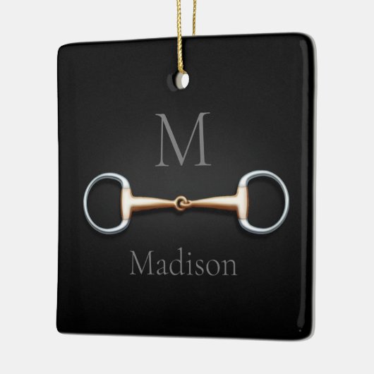 Eggstut Snaffle Bit Monogrammed Equestrian Keramisch Ornament (Links)