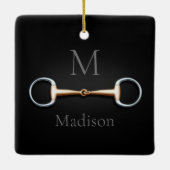 Eggstut Snaffle Bit Monogrammed Equestrian Keramisch Ornament (Achterkant)