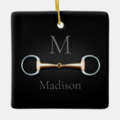 Eggstut Snaffle Bit Monogrammed Equestrian Keramisch Ornament (Voorkant)
